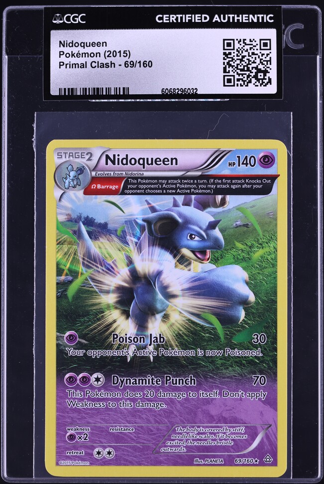 2015 Pokemon XY Primal Clash Nidoqueen #69 CGC AUTH