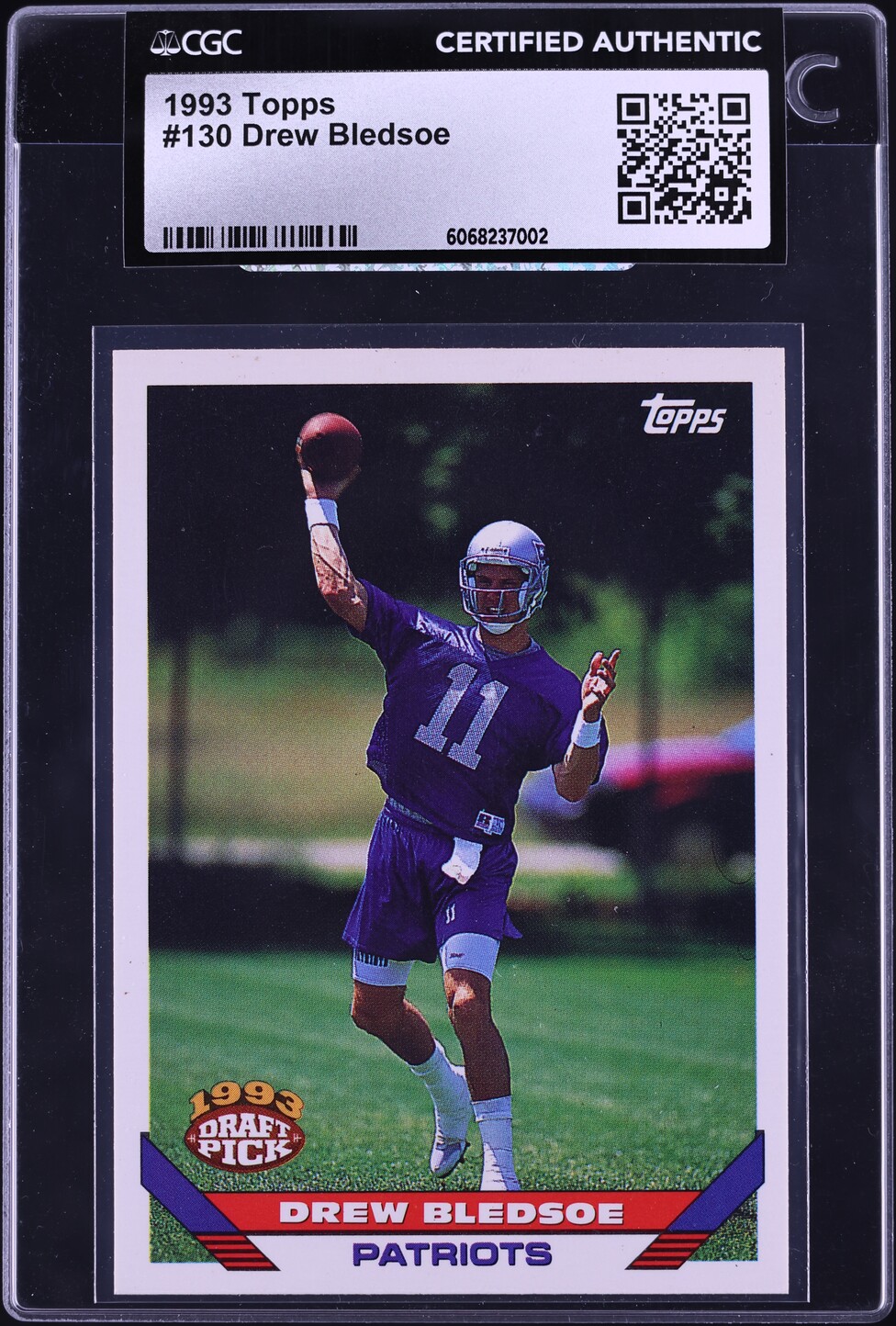 1993 Topps Football Drew Bledsoe ROOKIE #130 CGC AUTH