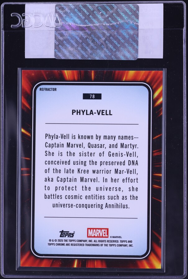 2025 Topps Chrome Marvel Refractor Phyla-Vell #78 CGC AUTH on