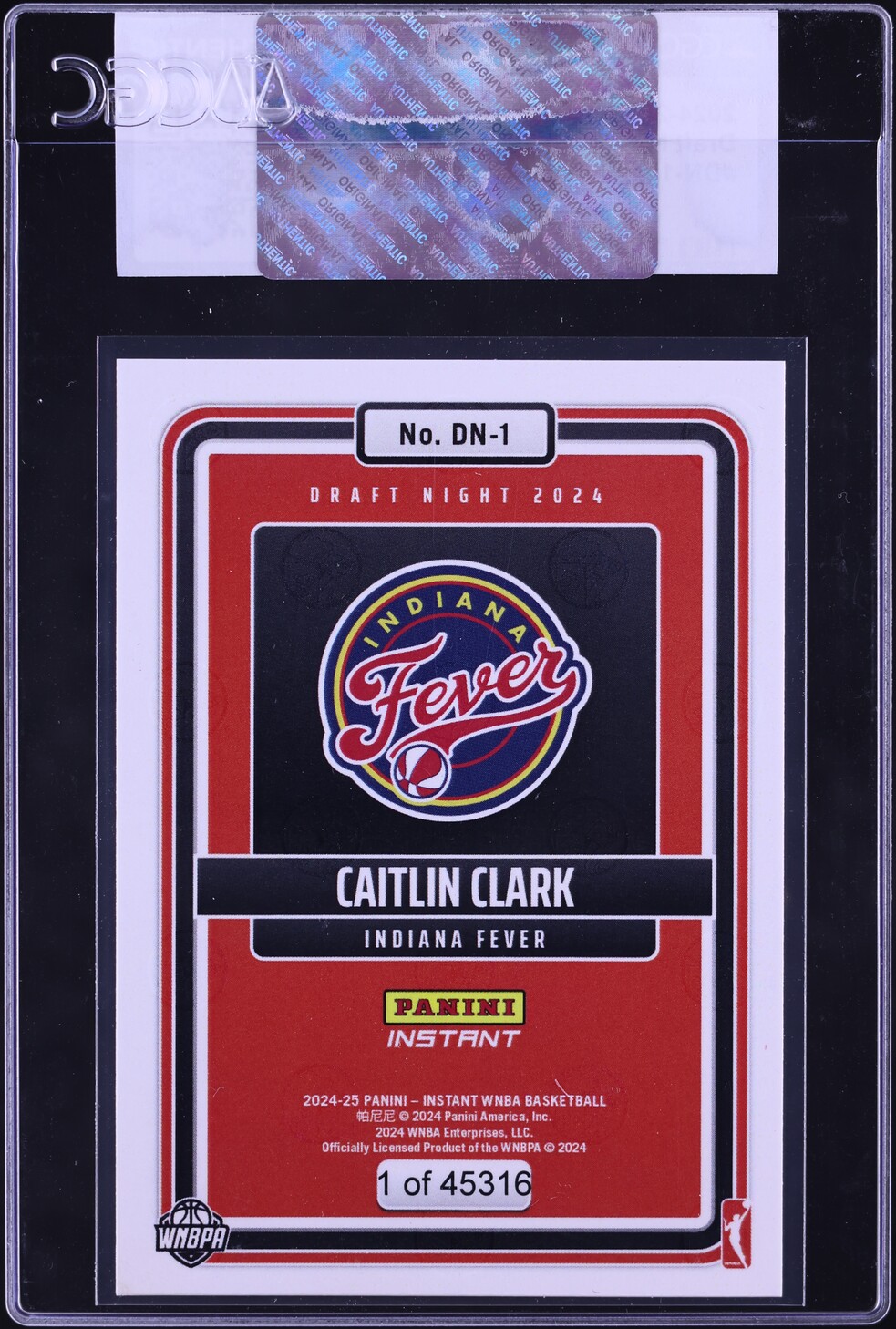 2024 Panini Instant WNBA Draft Night Caitlin Clark ROOKIE #DN-1 CGC AUTH