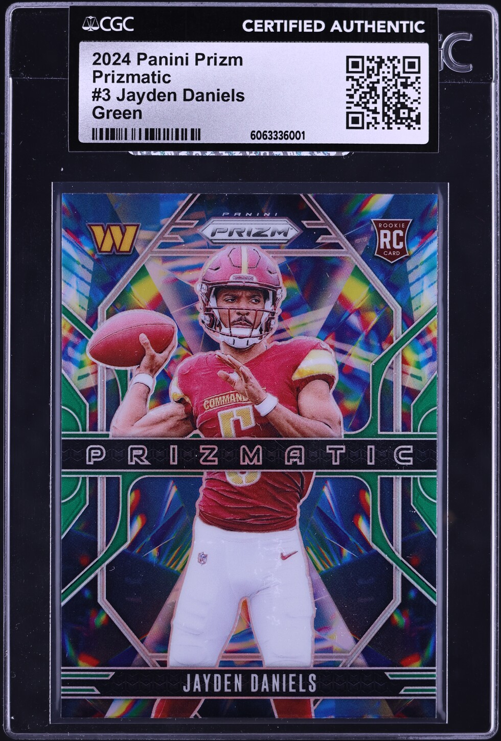 2024 Panini Prizm Prizmatic Green Jayden Daniels ROOKIE #3 CGC AUTH