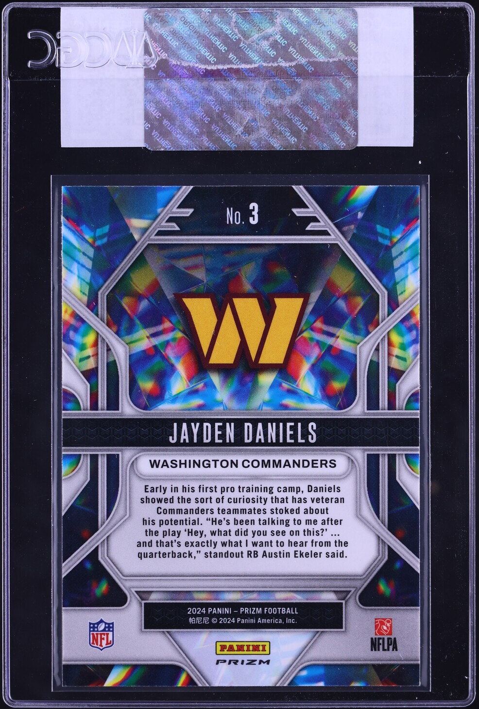 2024 Panini Prizm Prizmatic Green Jayden Daniels ROOKIE #3 CGC AUTH