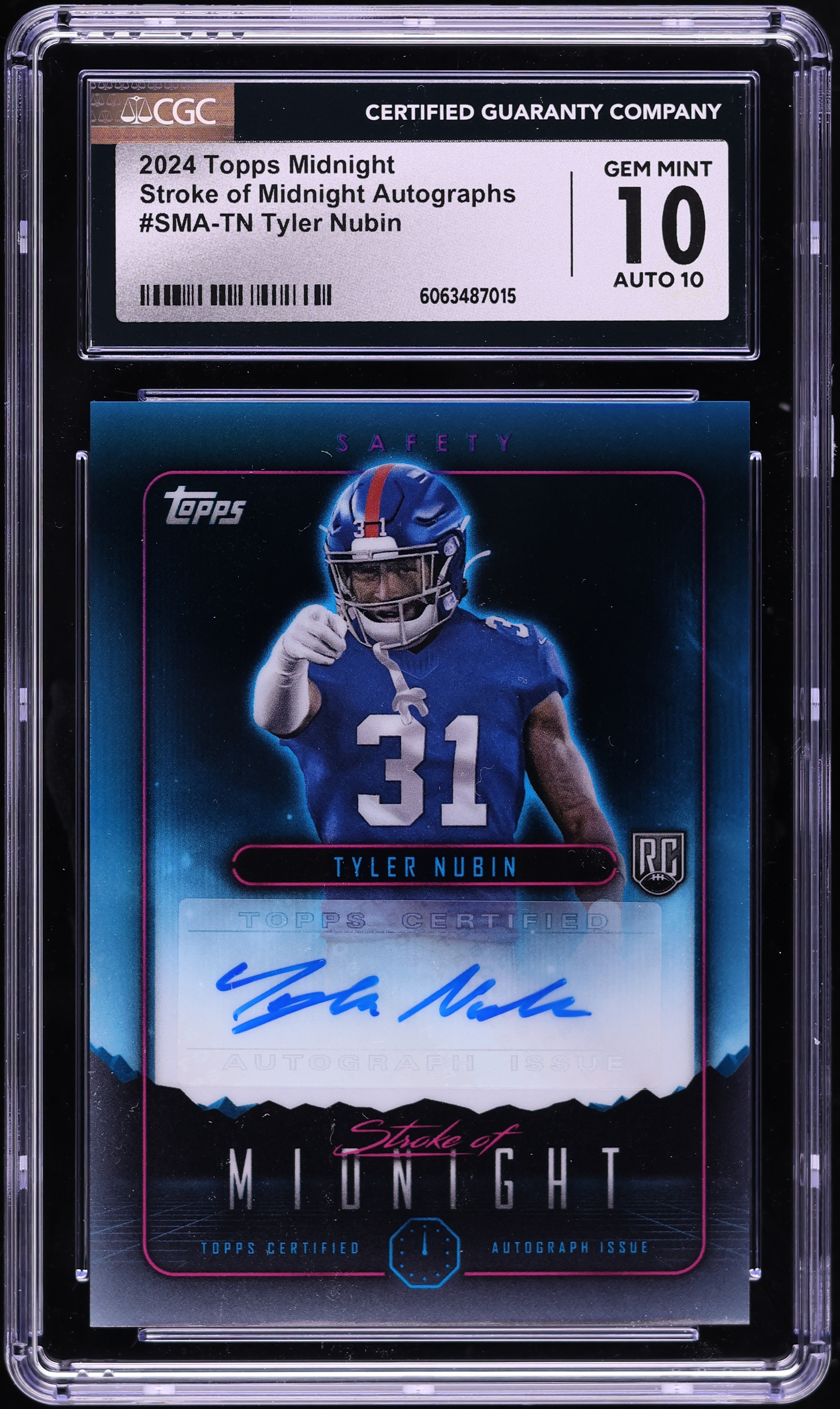 2024 Topps Midnight Stroke Of Midnight Tyler Nubin ROOKIE AUTO