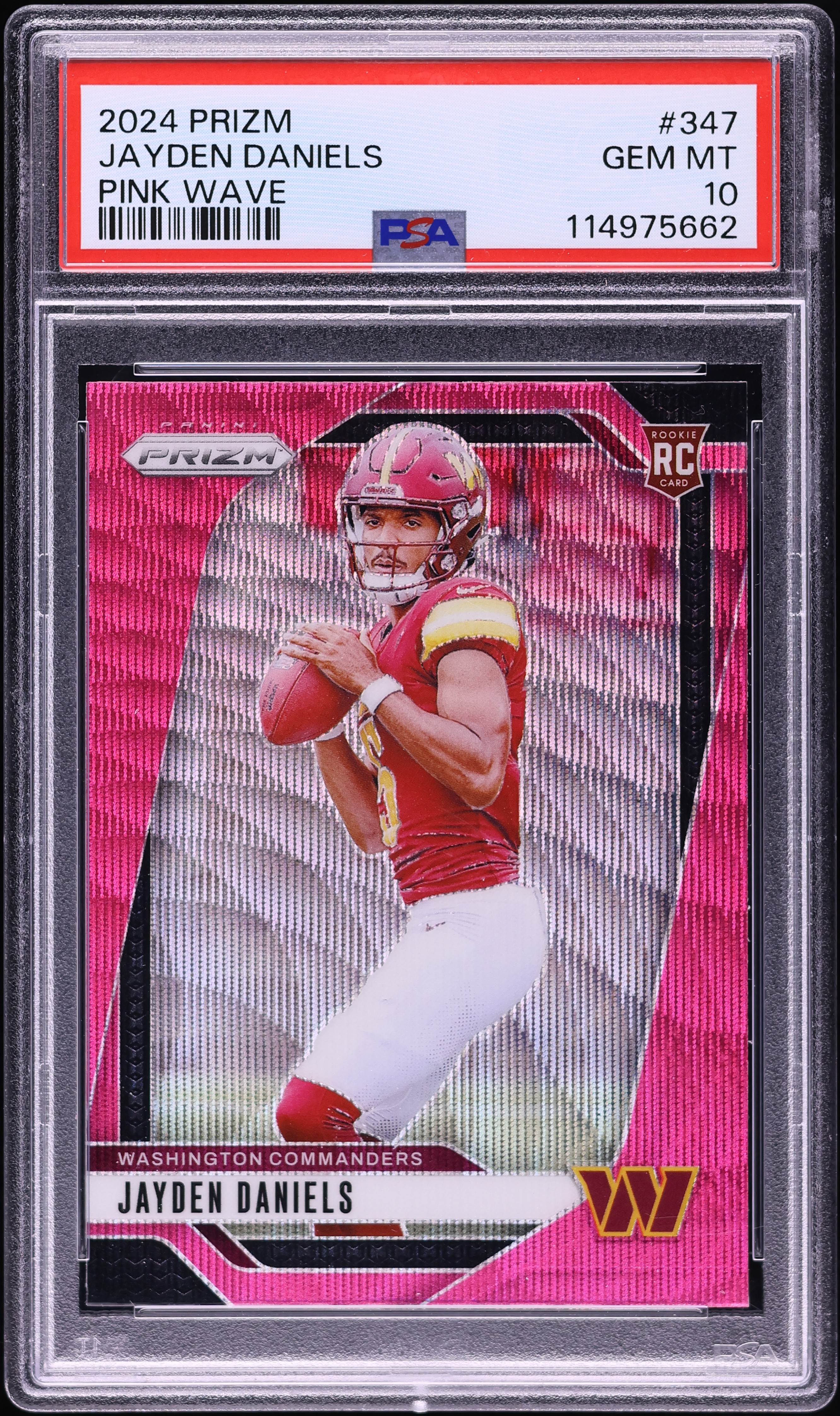 2024 Panini Prizm Pink Wave Jayden Daniels ROOKIE #347 PSA 10 GEM