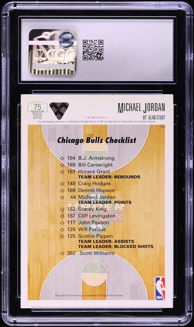 1991 Upper Deck Chicago Bulls Checklist Michael Jordan #75 CGC 6 EXMT