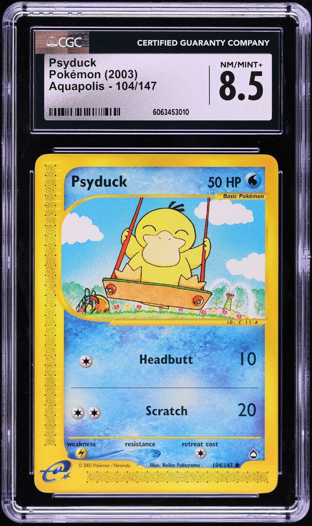 2003 Pokemon Aquapolis Psyduck #104 CGC 8.5 NM-MT+