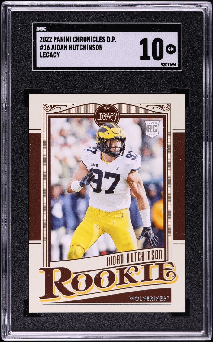 2022 Panini Chronicles Draft Picks Legacy Aidan Hutchinson ROOKIE #16 SGC 10 GEM