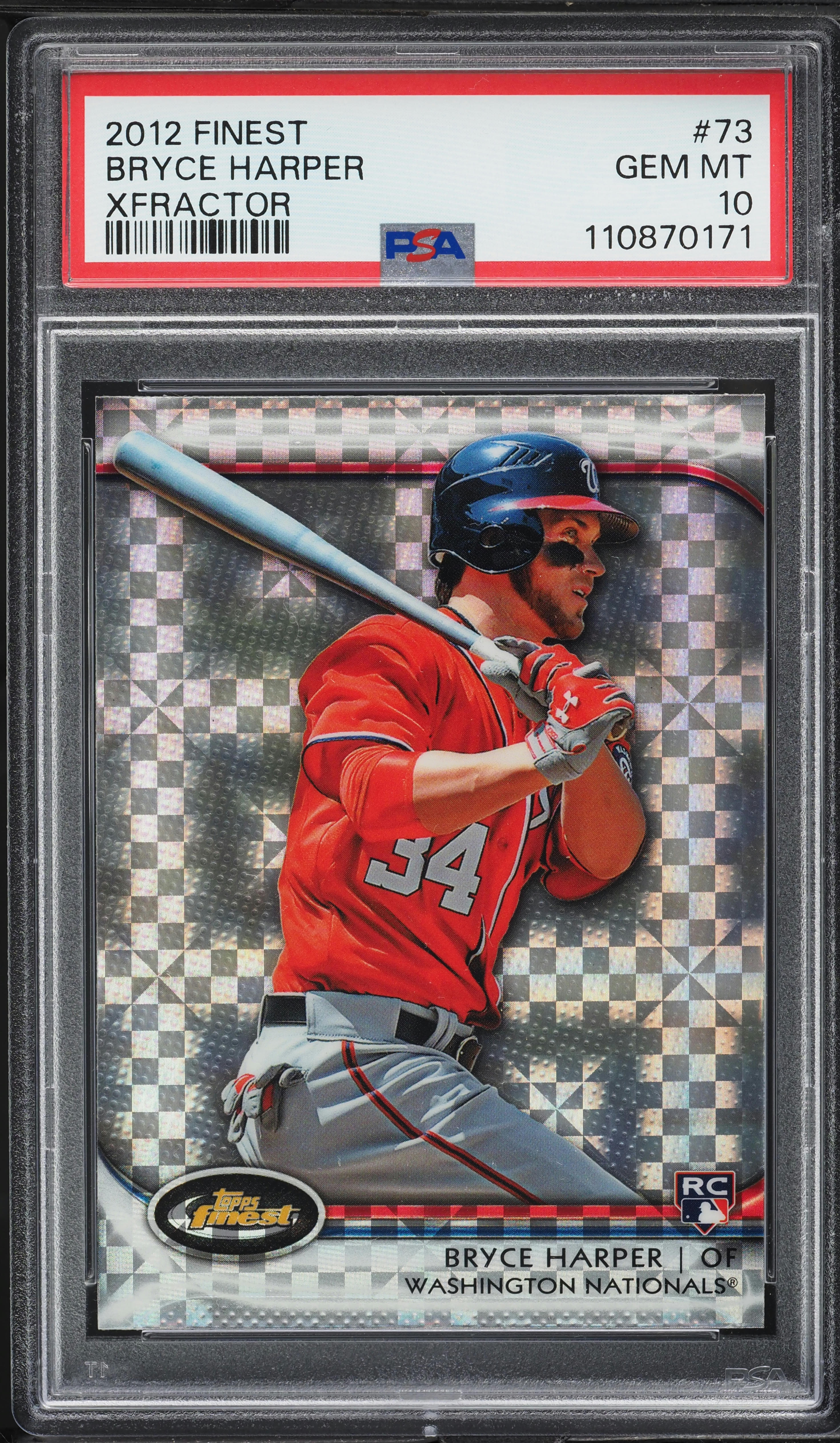 2012 Finest Xfractor Bryce Harper ROOKIE #73 PSA 10 GEM MINT on