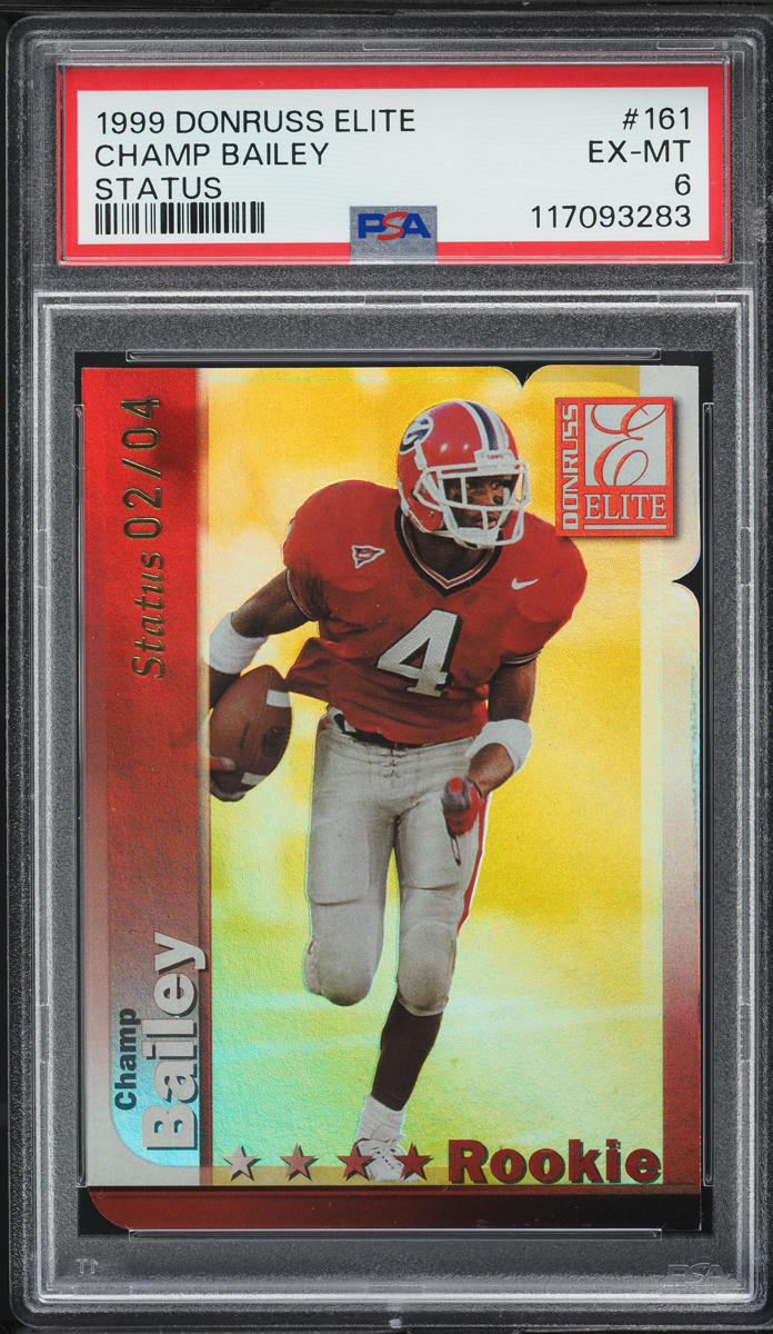 1999 Donruss Elite Status Champ Bailey ROOKIE /4 #161 PSA 6 EXMT