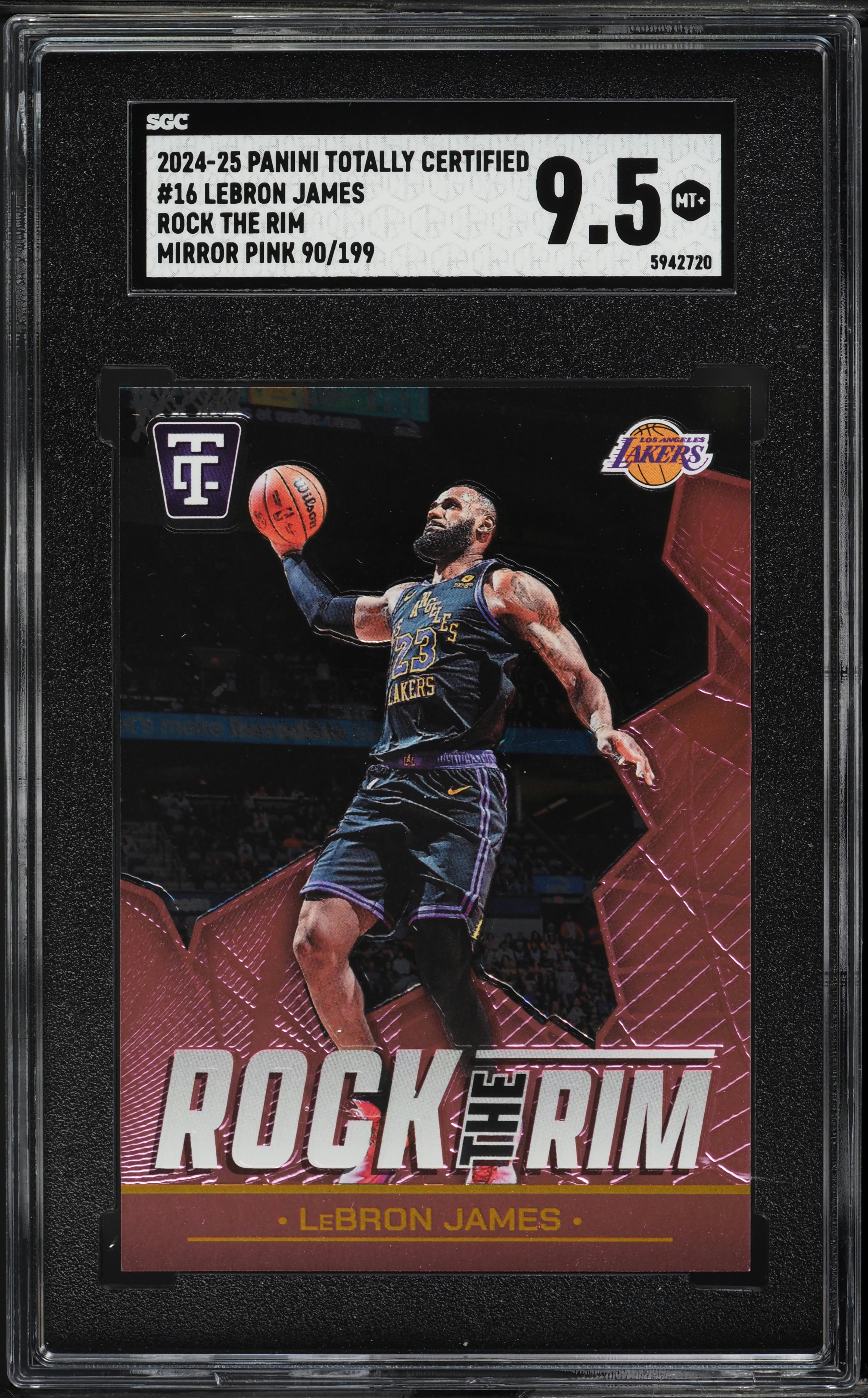 2024 Totally Certified Rock The Rim Mirror Pink LeBron James /199