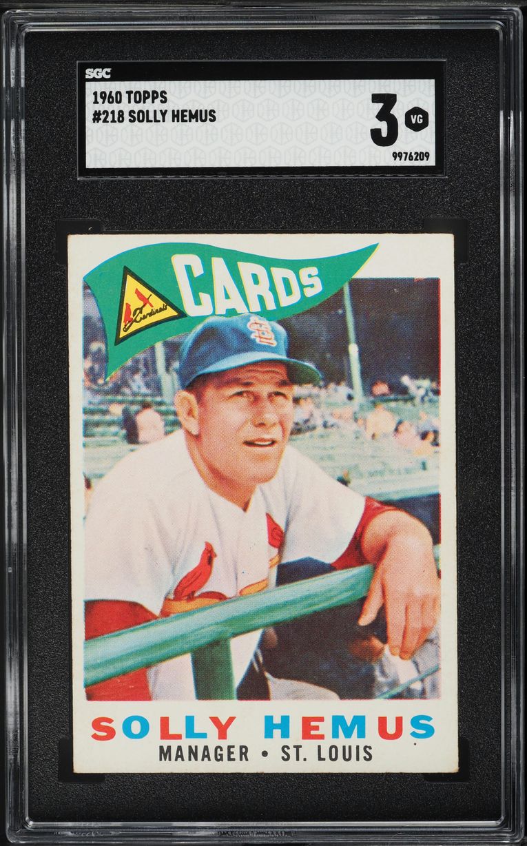 1960 Topps Solly Hemus #218 SGC 3 VG