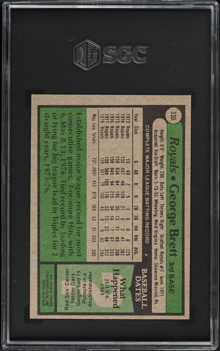 1979 Topps George Brett #330 SGC 6 EXMT