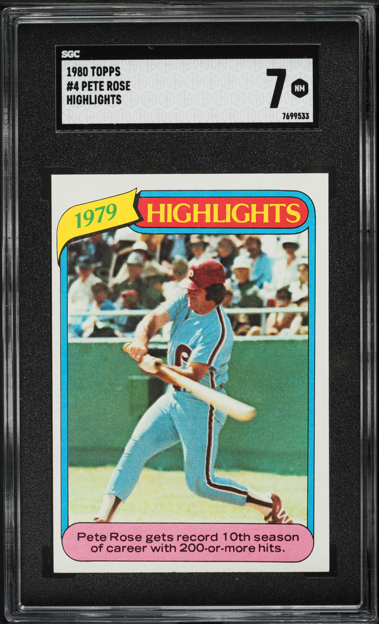 1980 Topps Highlights Pete Rose #4 SGC 7 NRMT