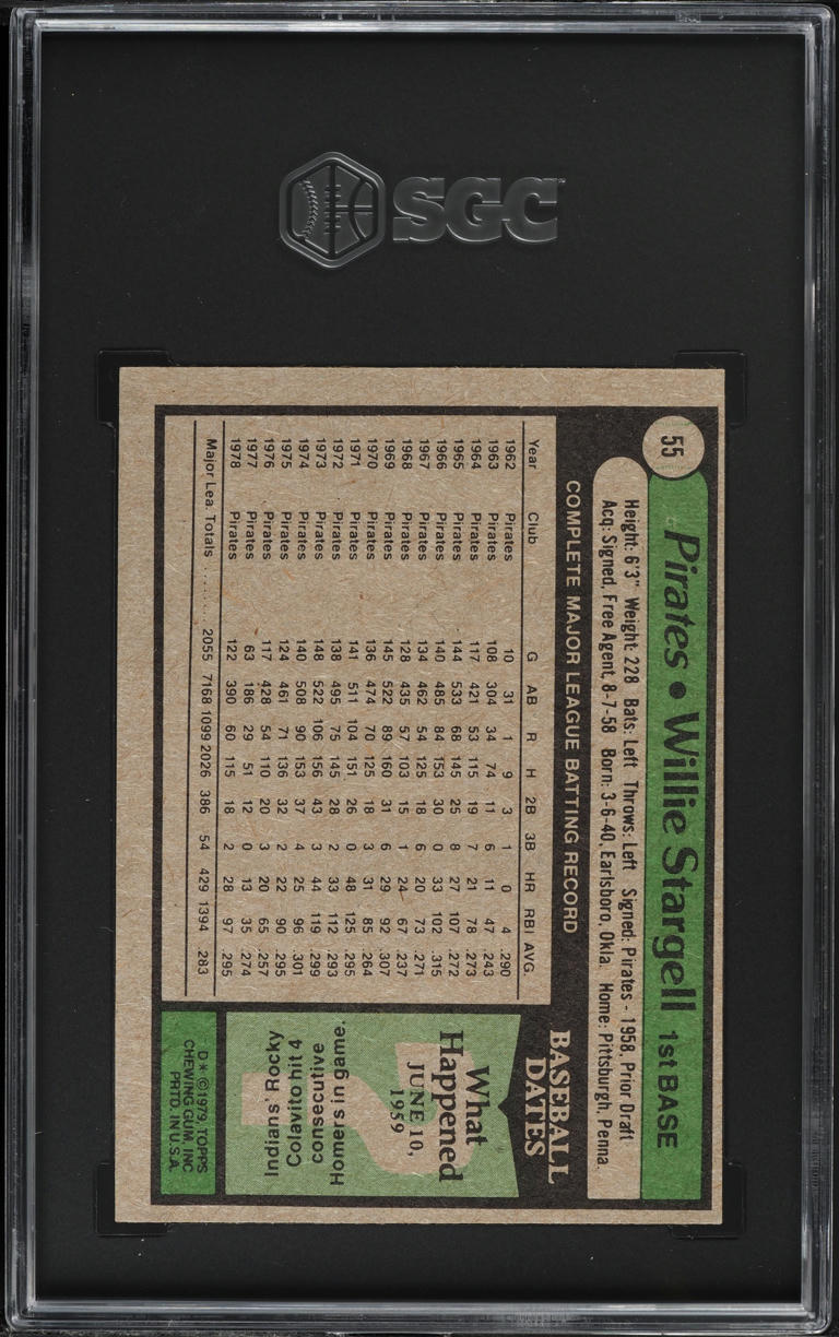 1979 Topps Willie Stargell #55 SGC 6 EXMT