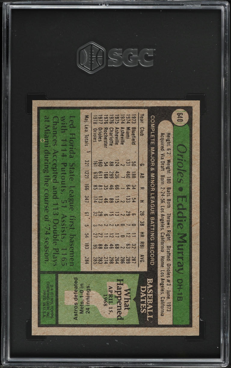 1979 Topps Eddie Murray #640 SGC 3 VG