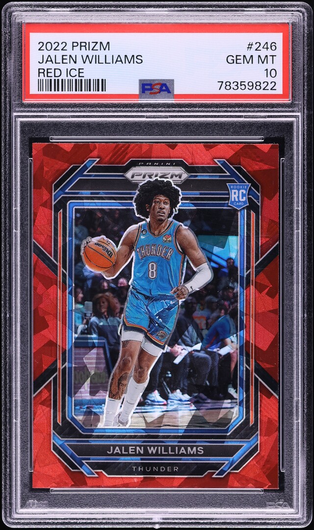 2022 Panini Prizm Red Ice Jalen Williams ROOKIE #246 PSA 10 GEM MINT