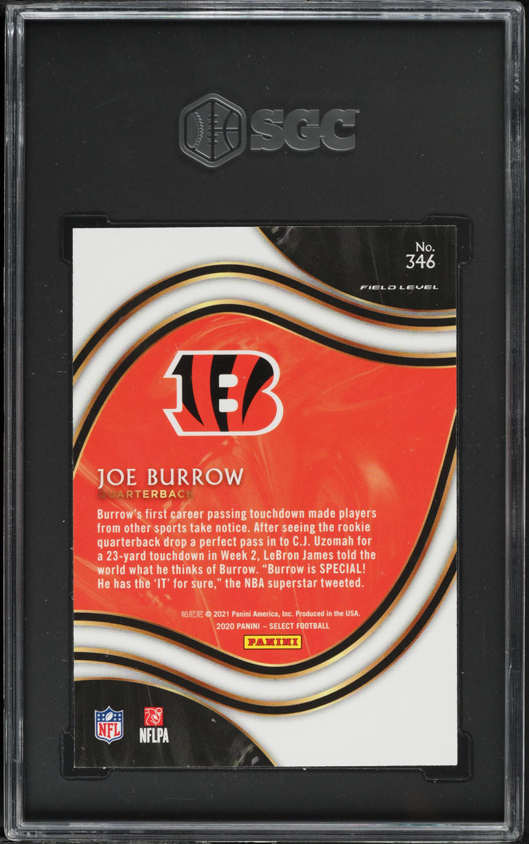 2020 Select Field Level Joe Burrow ROOKIE #346 SGC 9.5 MINT+