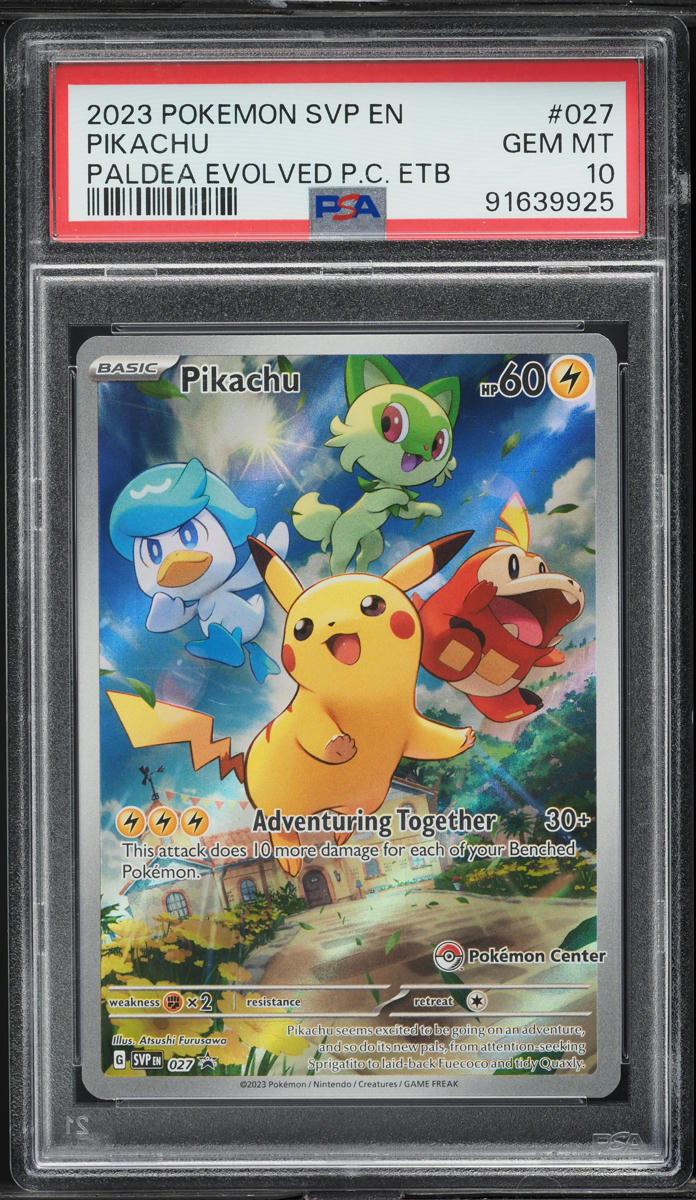 2023 Pokemon SV Paldea Evolved Pokemon Center ETB Full Art Pikachu