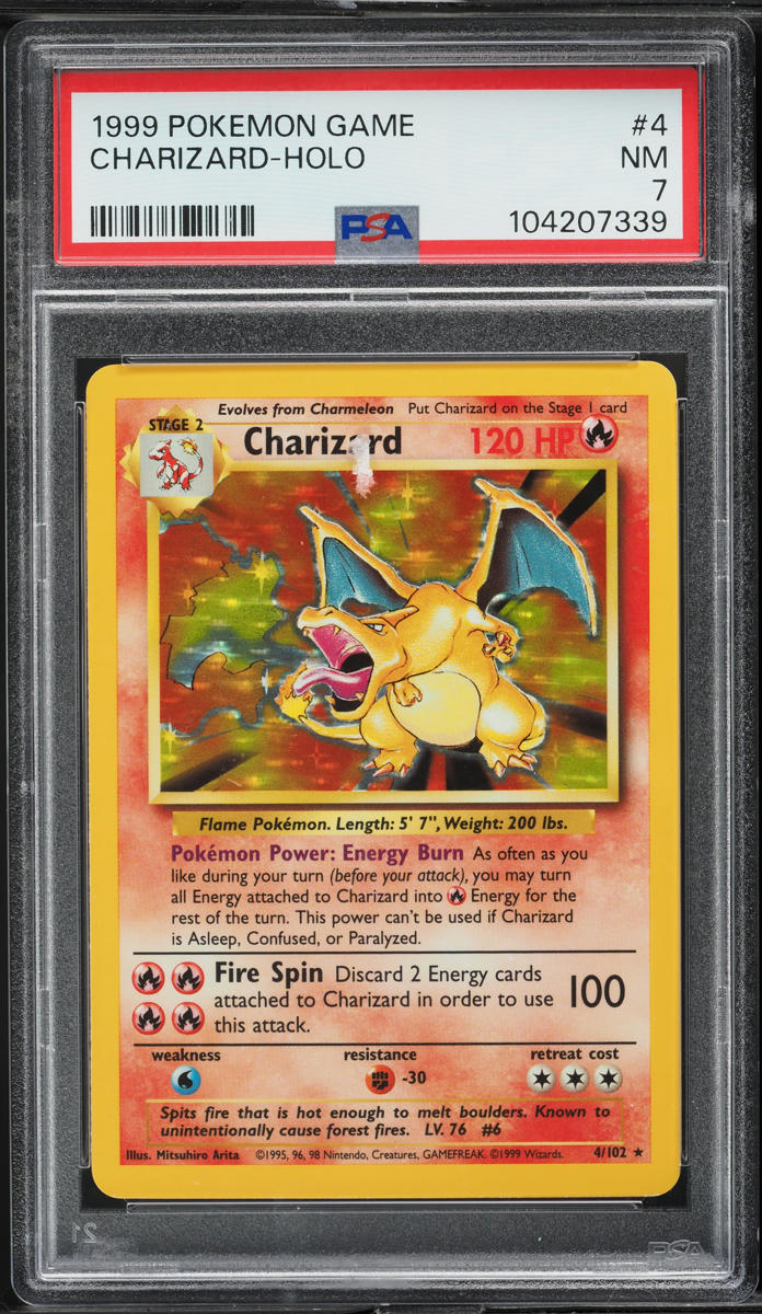 1999 Pokemon Base Set Holo Charizard #4 PSA 7 NRMT