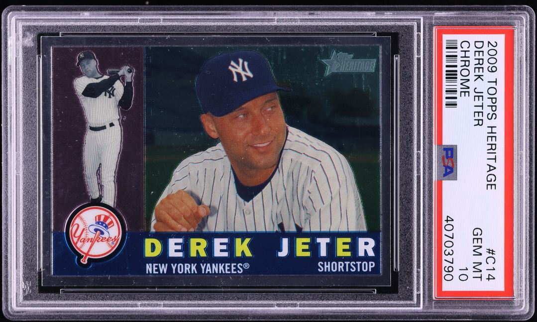 Derek Jeter #C14 2009 Topps Heritage Baseball Chrome Refractors Black