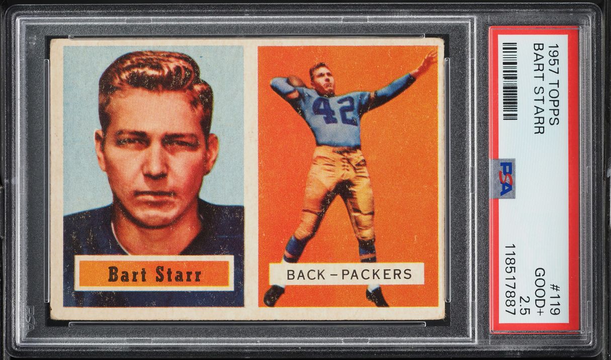 1957 Topps Football Bart Starr ROOKIE #119 PSA 2.5 GD+