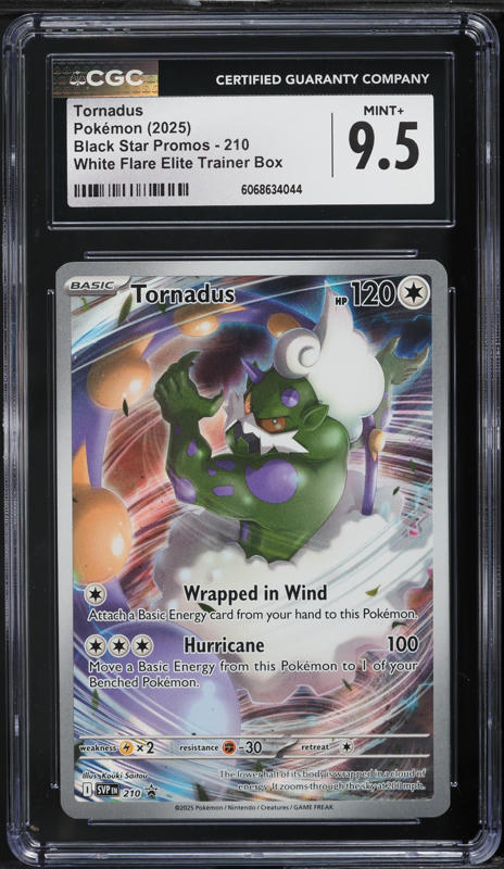 2025 Pokemon SV Black Star Promo White Flare ETB Tornadus #210 CGC 9.5 MINT+