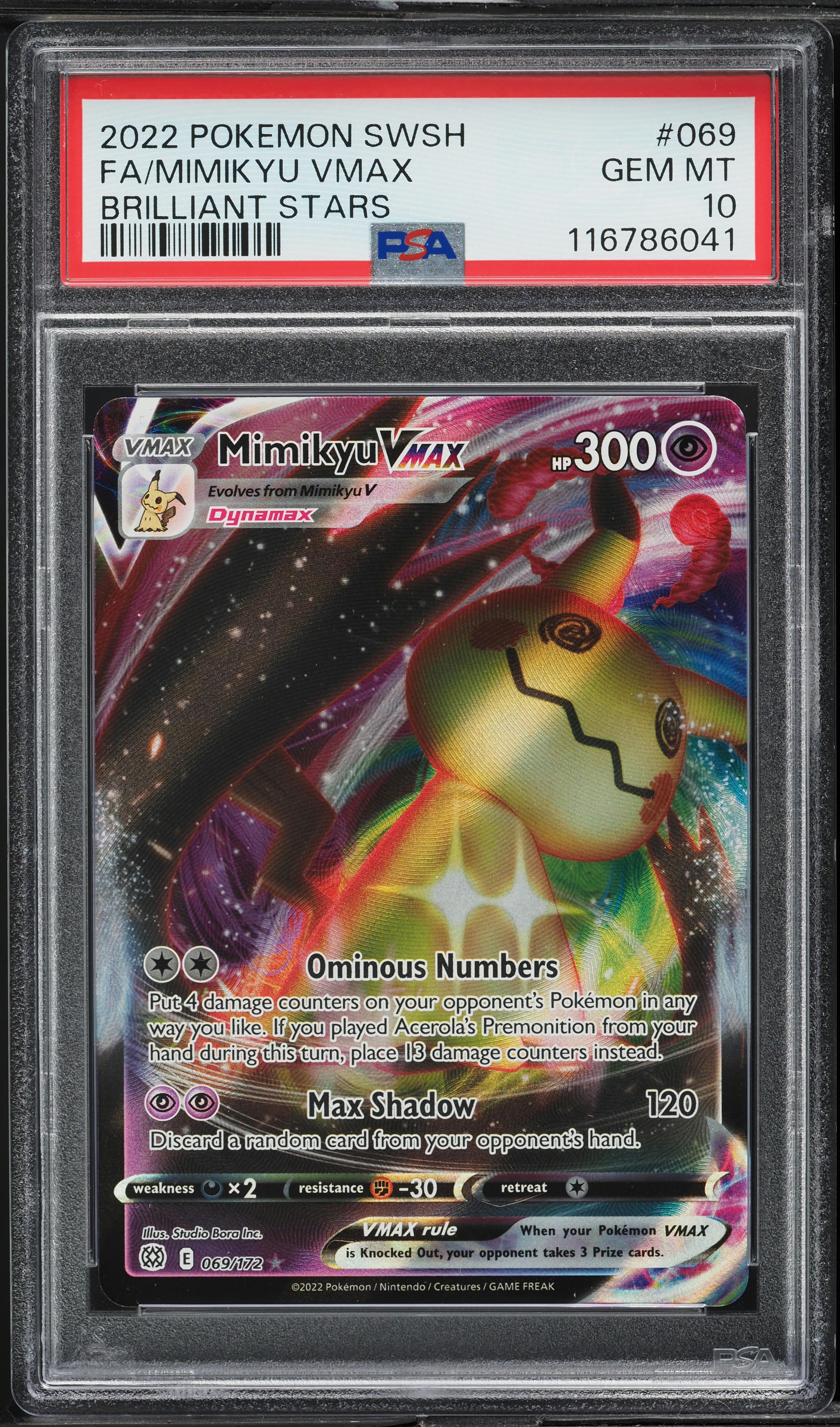 2022 Pokemon Sword & Shield Brilliant Stars Full Art Mimikyu VMAX