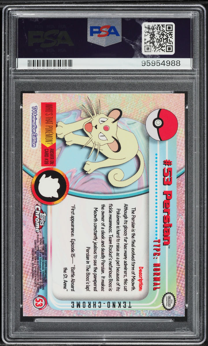 2000 Topps Chrome Pokemon Series 1 Tekno Persian #53 PSA 10 GEM MINT