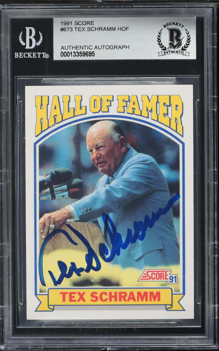 1991 Score HOF Tex Schramm AUTO #673 BGS AUTH