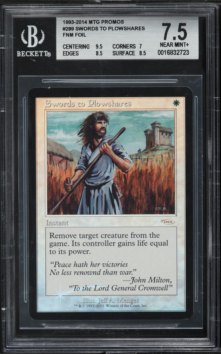 1993 Magic The Gathering MTG Promo Swords to Plowshares Foil BGS 7.5 NRMT+