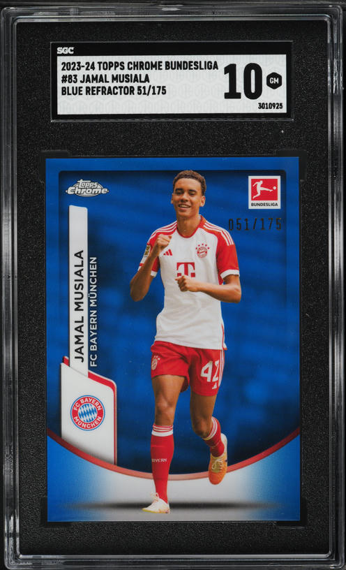 2023 Topps Chrome Bundesliga Blue Refractor Jamal Musiala /175 #83