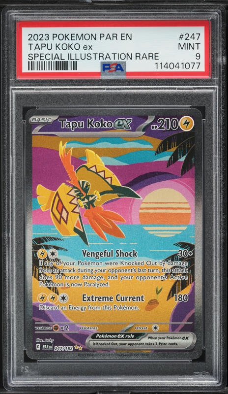 2023 Pokemon Scarlet & Violet Paradox Rift SIR Tapu Koko ex #247 PSA 9 MINT