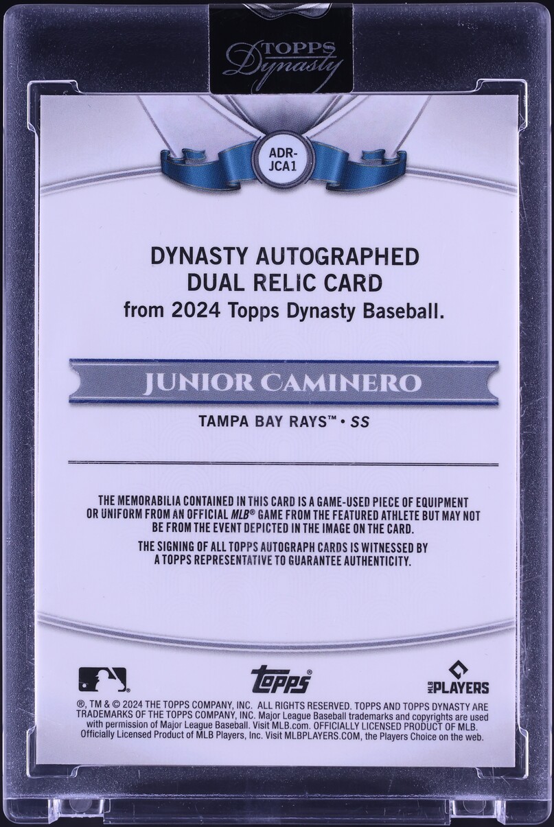2024 Topps Dynasty Dual Gold Relic Junior Caminero ROOKIE PATCH AUTO 1/1