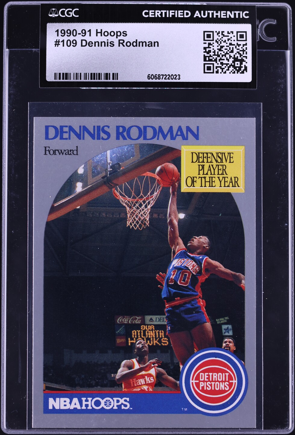 1990 Hoops Dennis Rodman #109 CGC AUTH