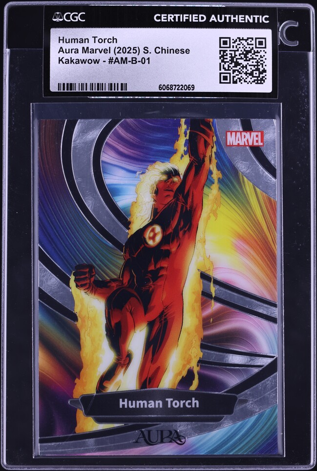 2025 Topps Chrome Marvel Yellow Lava Human Torch #40 PSA 10 GEM
