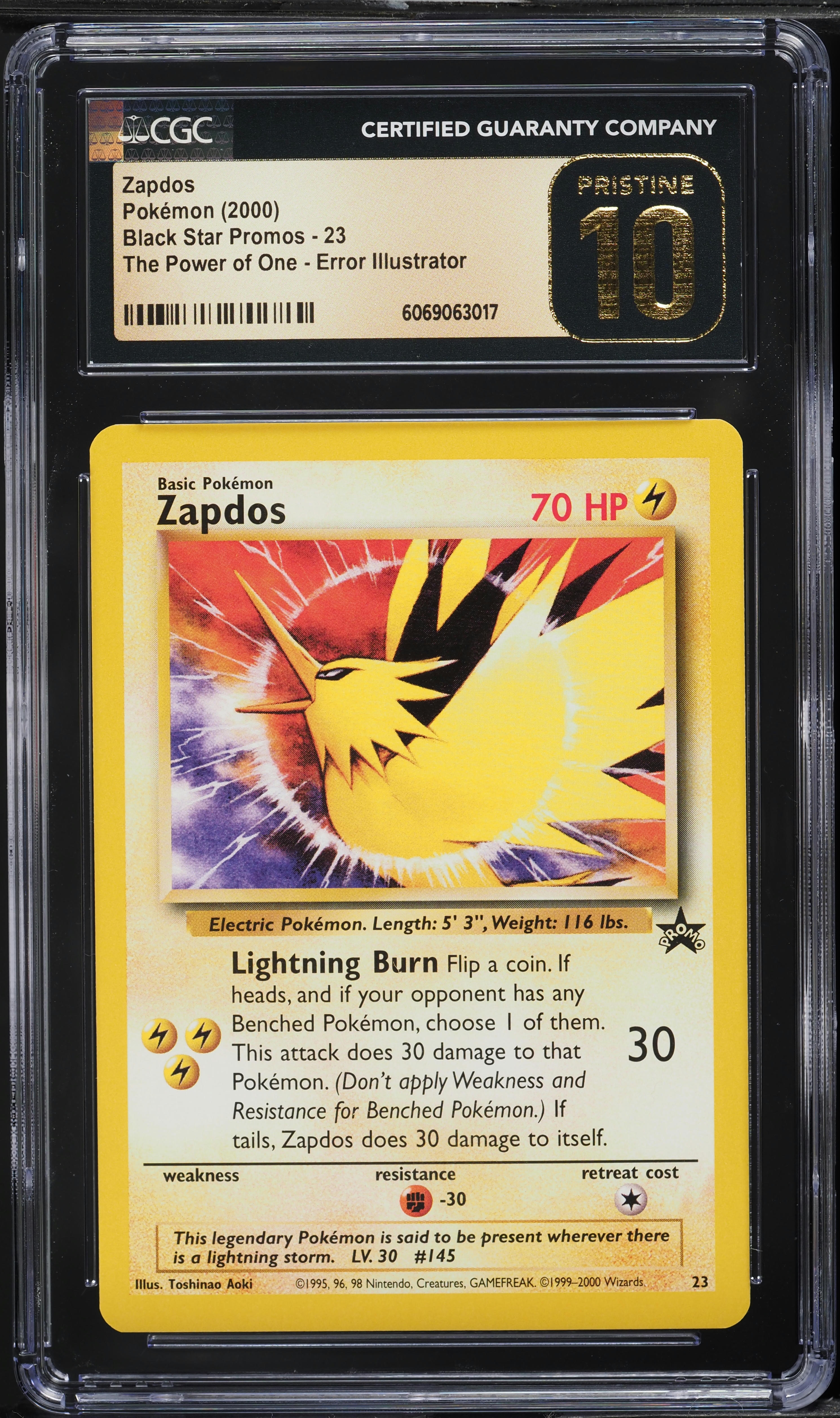 2000 Pokemon Black Star Promos The Power Of One Error Zapdos #23