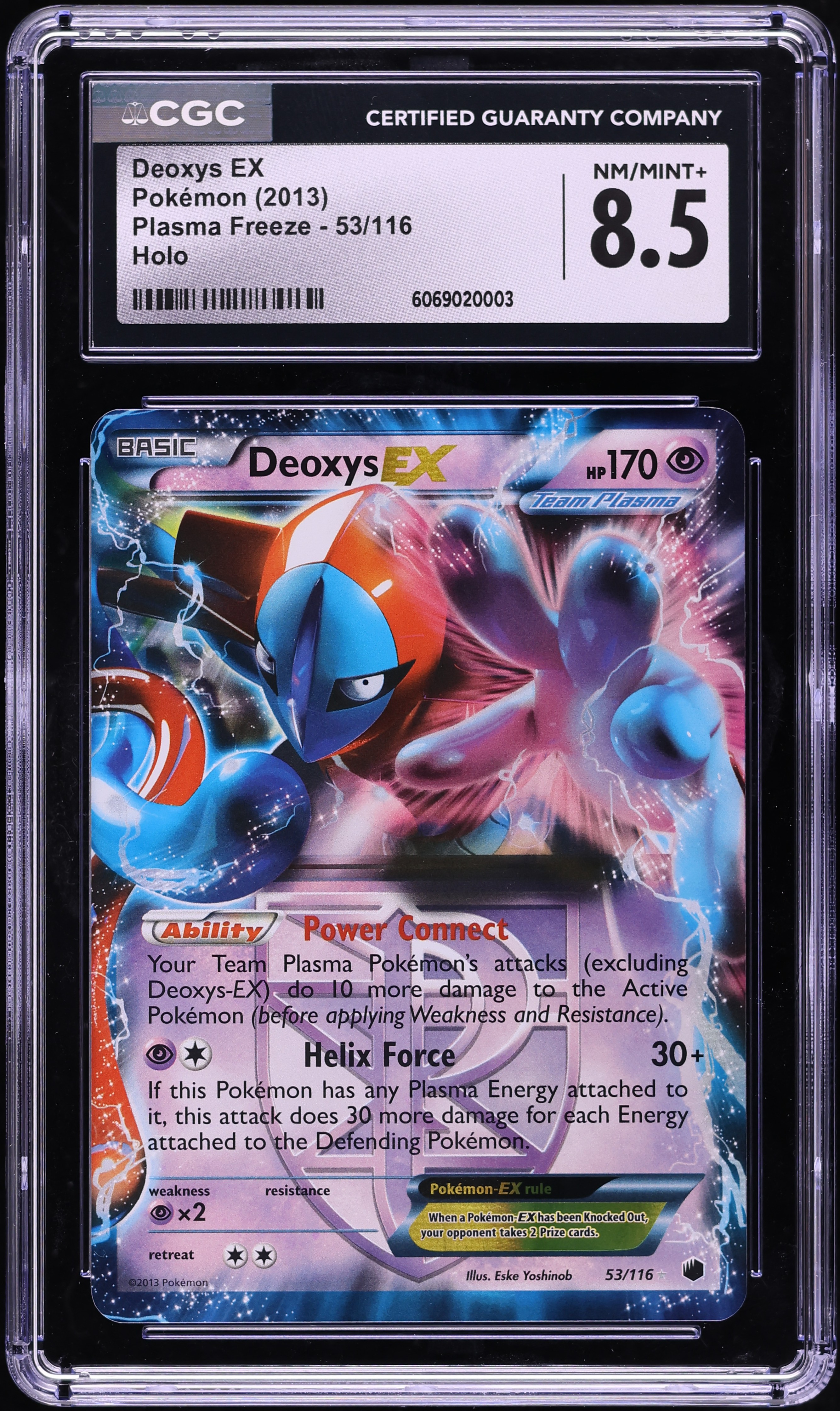 2013 Pokemon Black & White Plasma Freeze Holo Deoxys EX #53 CGC