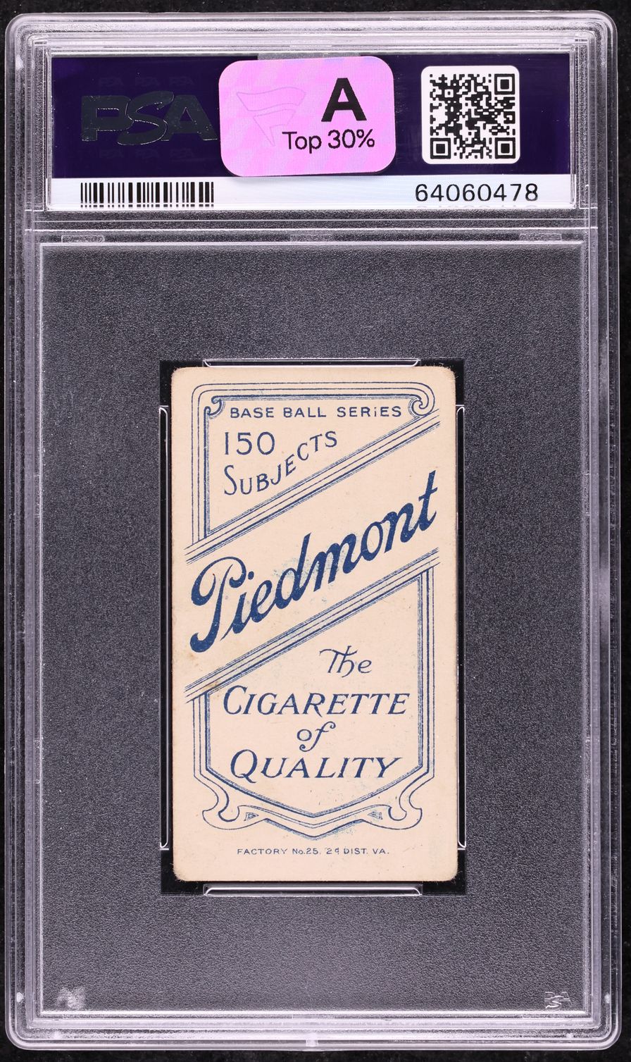 1909-11 T206 Ty Cobb BAT ON SHOULDER, PIEDMONT PSA 2.5 GD+