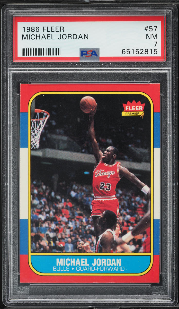 #NBAカード #MichaelJordan #FLEER 1986 Fleer Basketball Michael Jordan ROOKIE #57 PSA 7 NRMT on