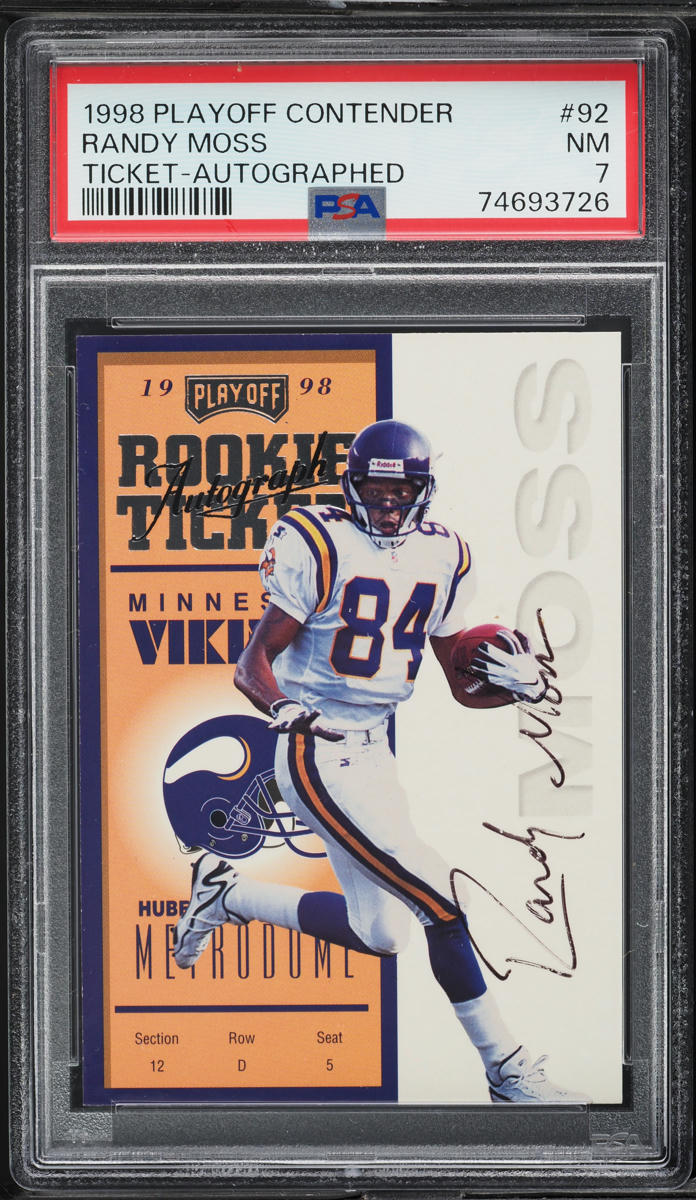 1998 Playoff Contenders Randy Moss ROOKIE AUTO #92 PSA 7 NRMT