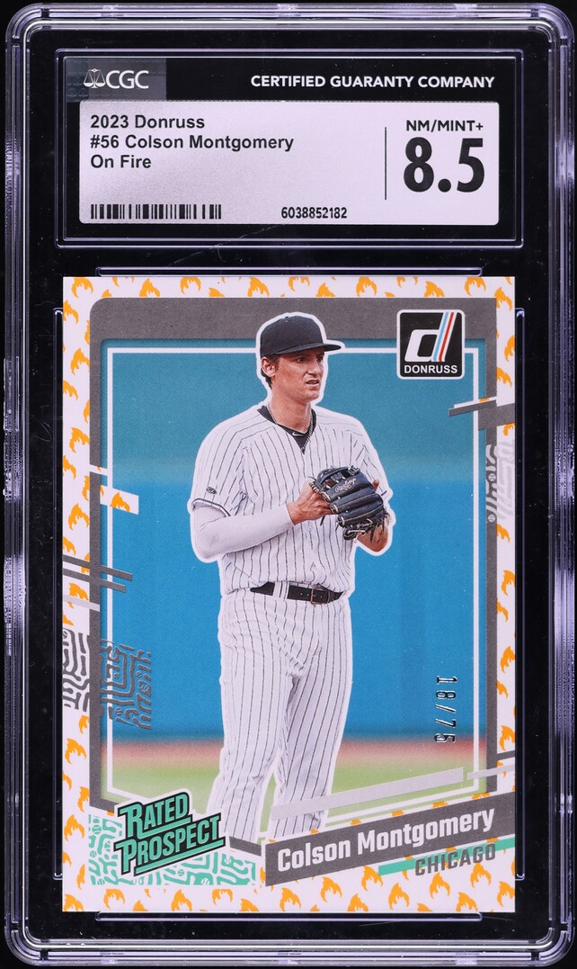 2023 Donruss On Fire Colson Montgomery ROOKIE /75 #56 CGC 8.5 NM-MT+