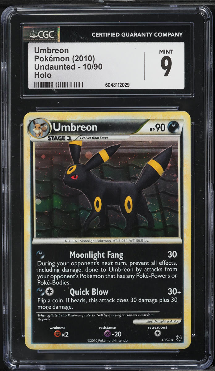 2010 Pokemon HeartGold & SoulSilver Undaunted Holo Umbreon #10 CGC 9 MINT