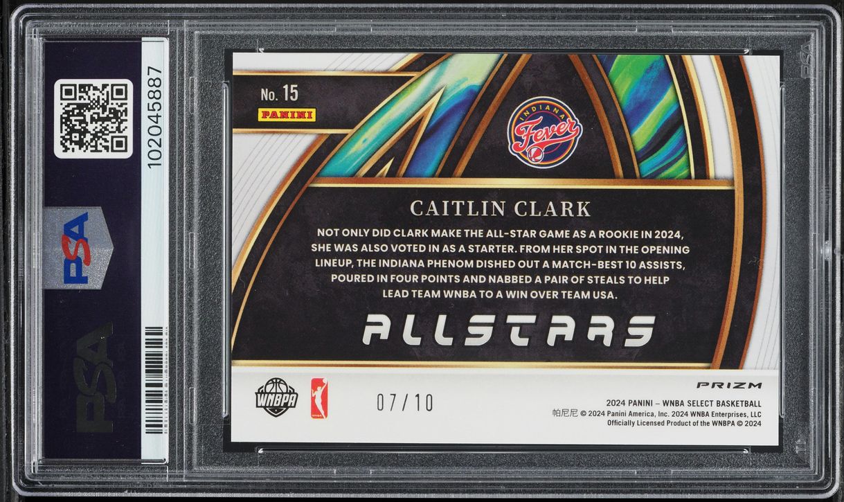 2024 Select WNBA All-Stars Gold Prizm Caitlin Clark ROOKIE /10 #15 PSA 10 GEM