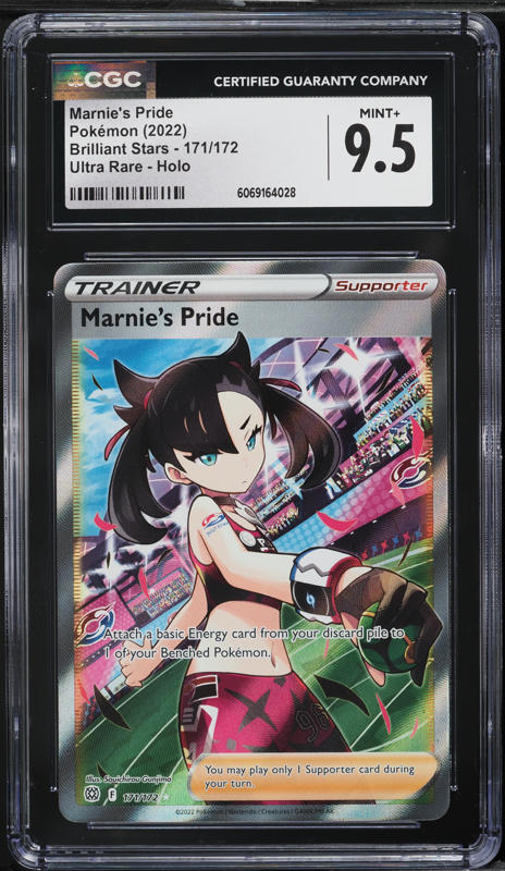 2022 Pokemon SWSH Brilliant Stars Full Art Marnie's Pride #171 CGC 9.5 MINT+