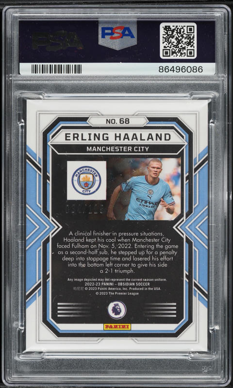 2022 Panini Obsidian Erling Haaland /115 #68 PSA 9 MINT on