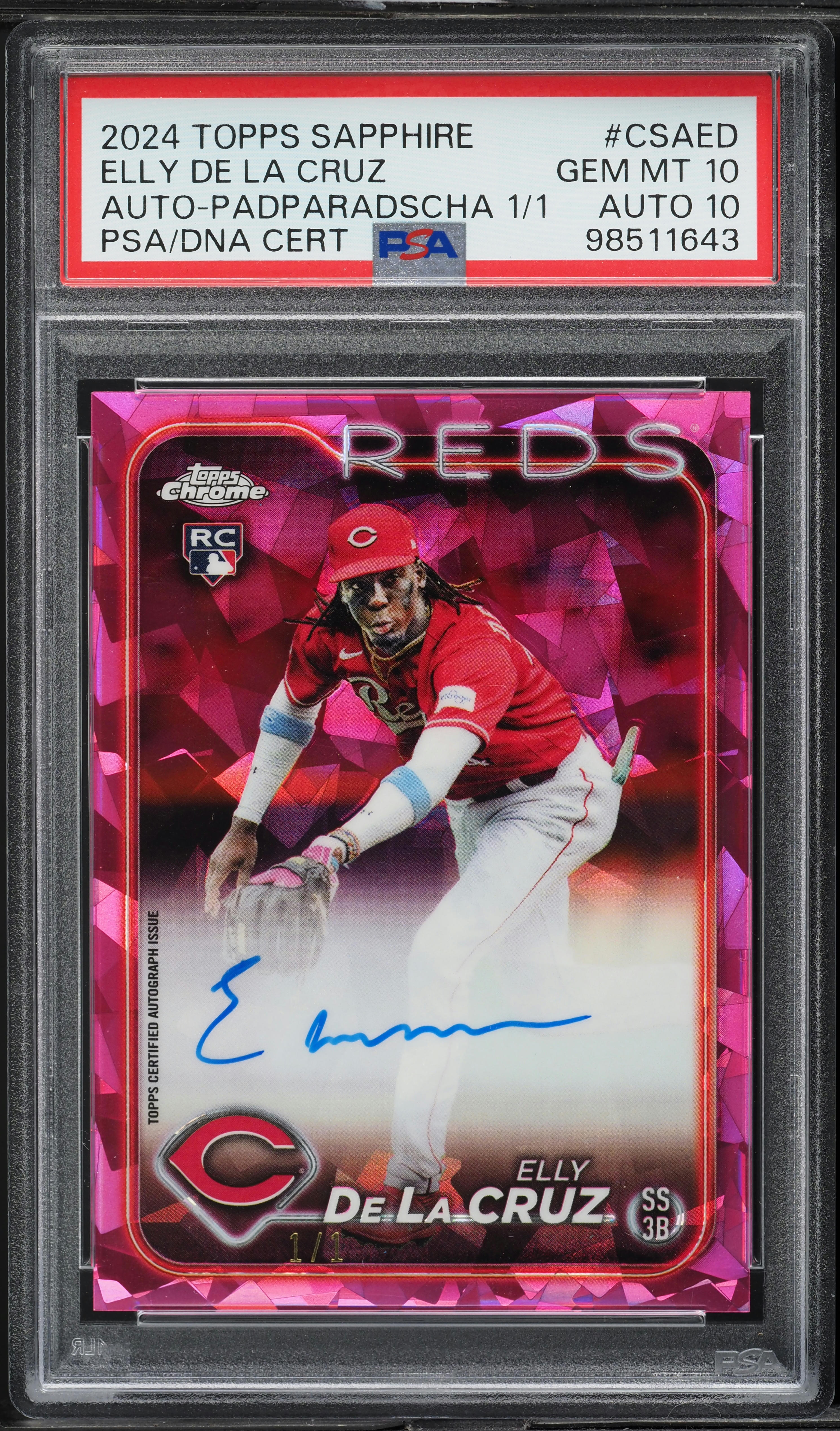 2024 Topps Chrome Sapphire Padparadscha Elly De La Cruz ROOKIE