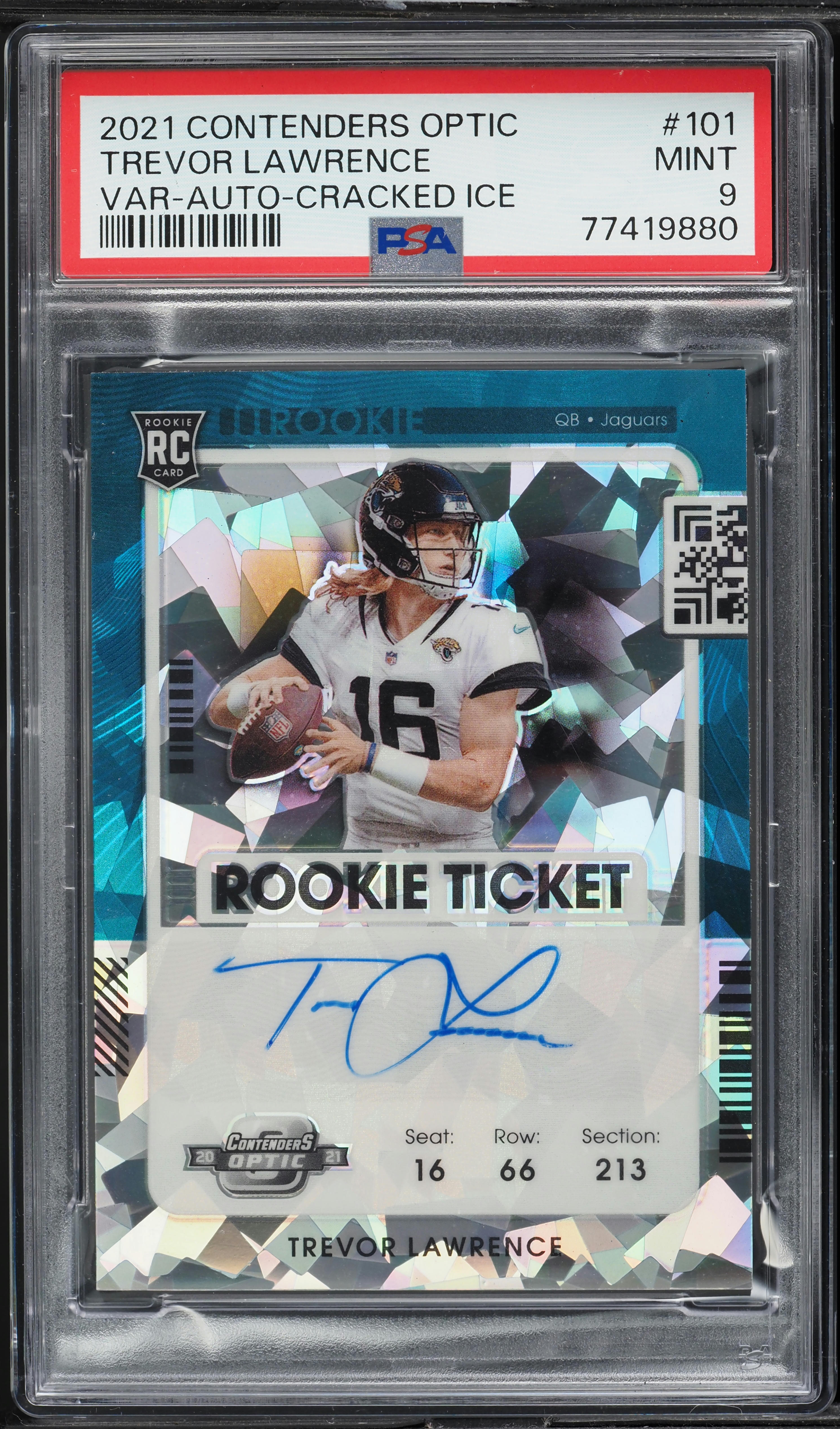 2021 Panini Contenders Optic Cracked Ice Trevor Lawrence ROOKIE