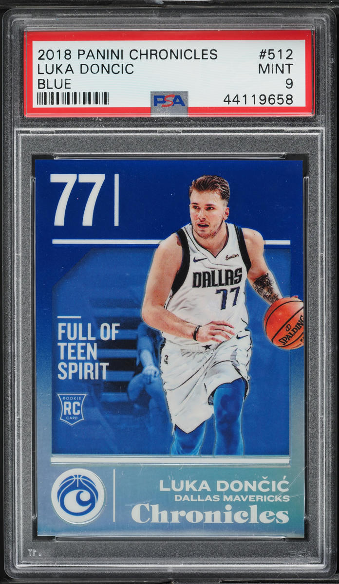 2018 Panini Chronicles Blue Luka Doncic ROOKIE /99 #512 PSA 9 MINT