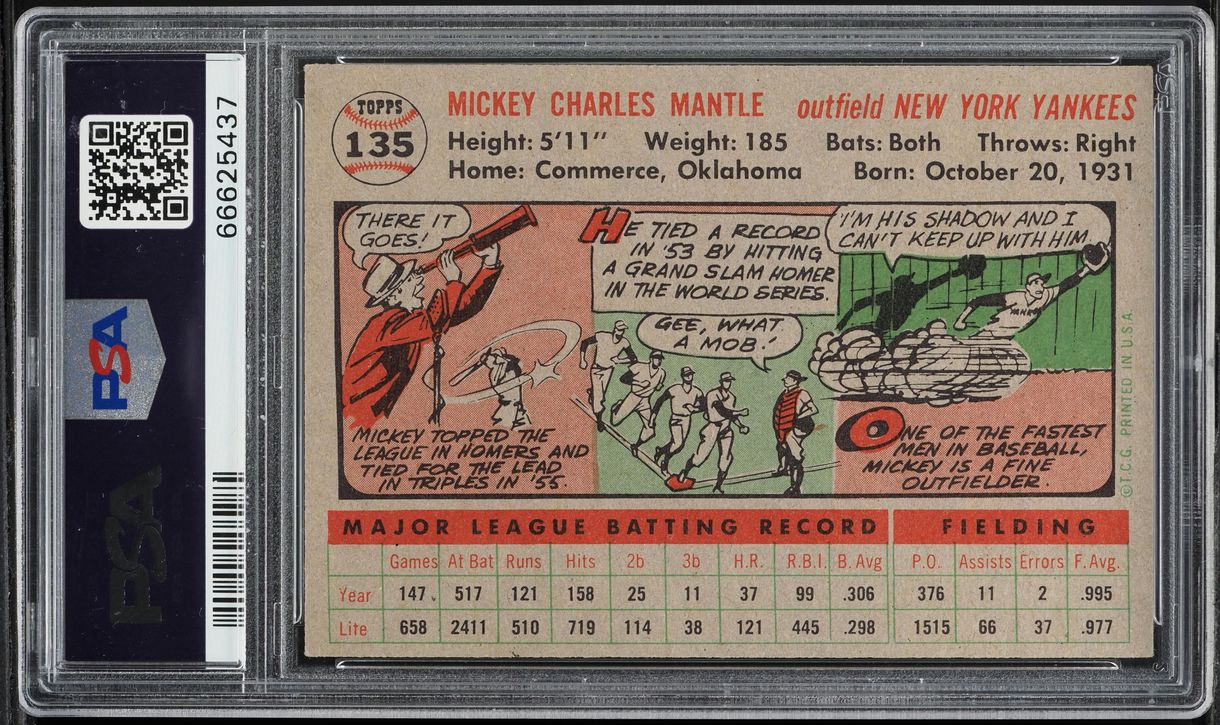 1956 Topps Mickey Mantle #135 PSA 5 EX