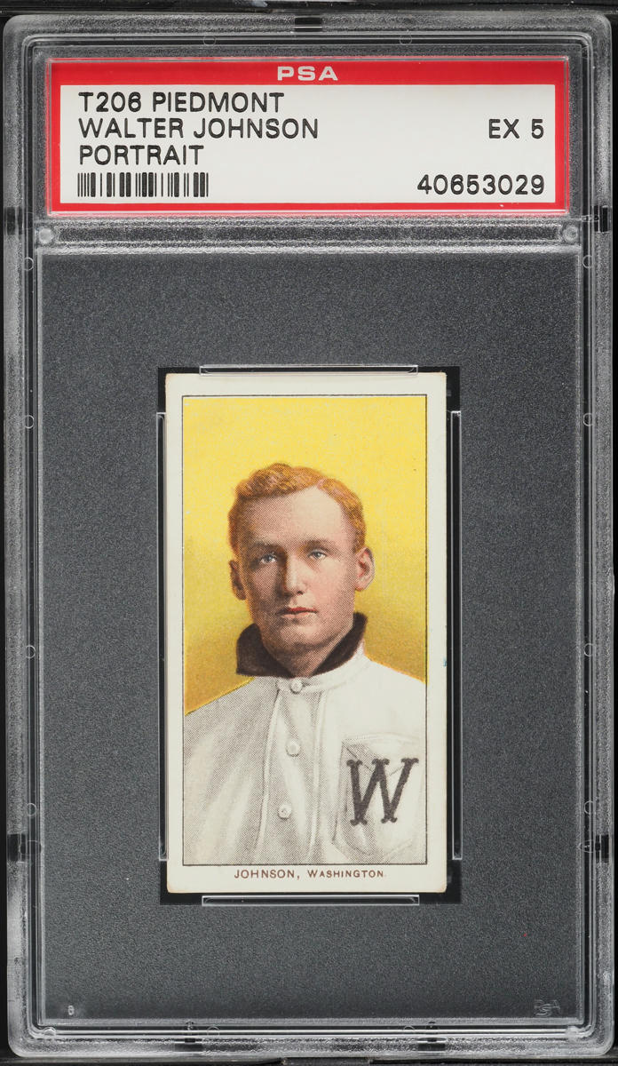 1909-11 T206 Walter Johnson PORTRAIT, PIEDMONT PSA 5 EX